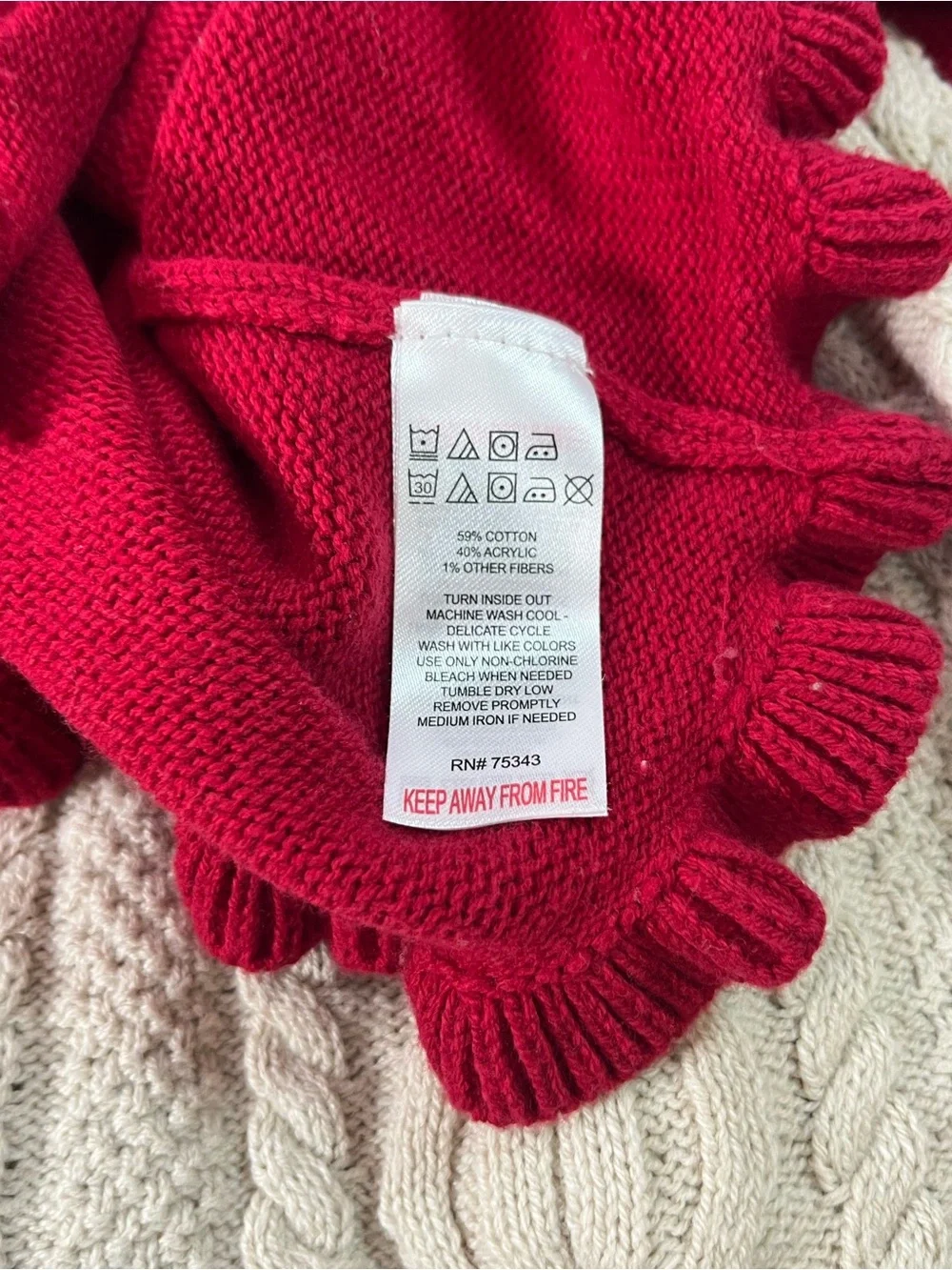 Tahari Red and Cream Kids Holiday Sweater Set